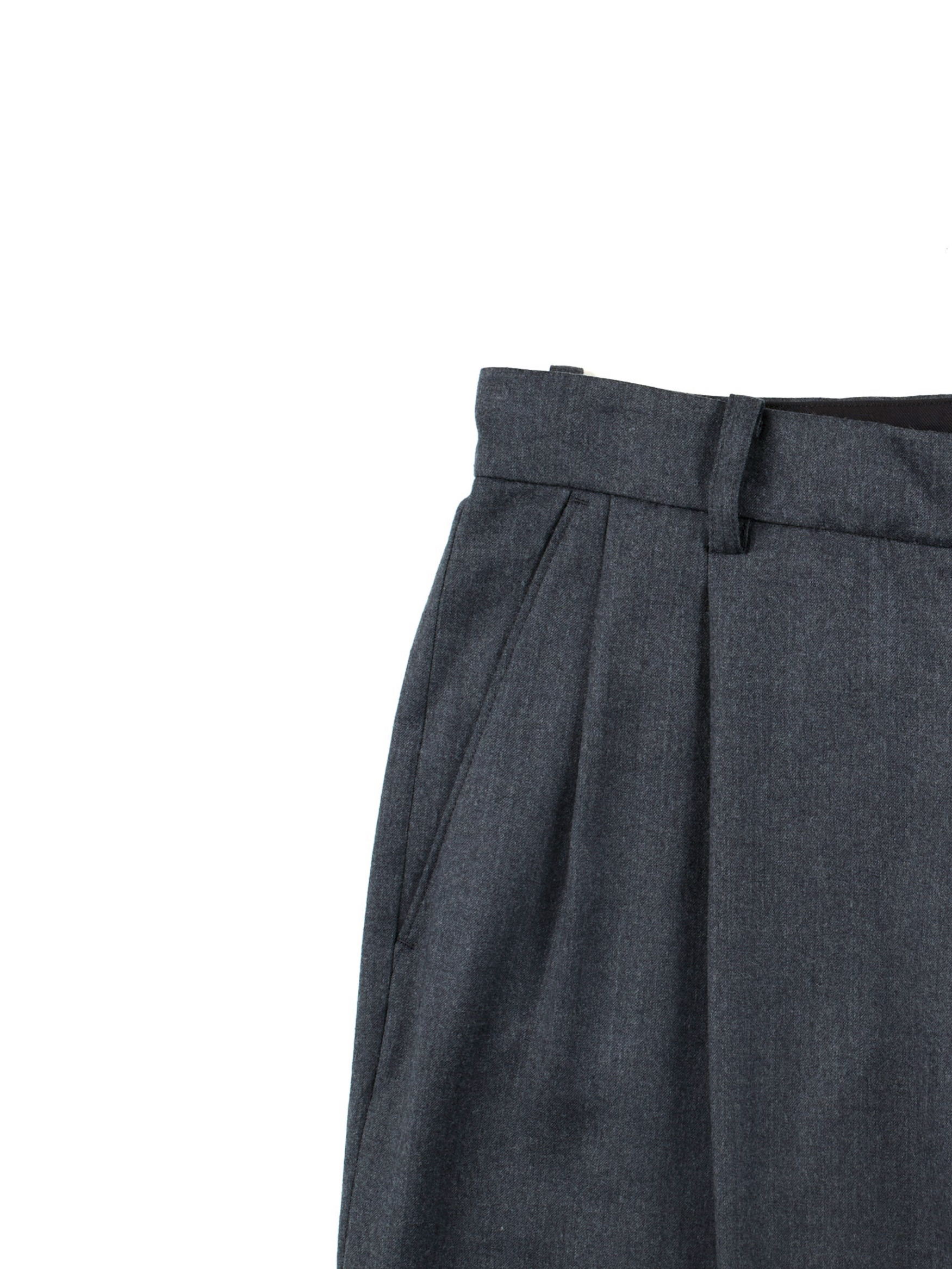 Super130's WORSTED WOOL LIGHT MILLED WIDE PANTS｜TOP GRAY – Cornier