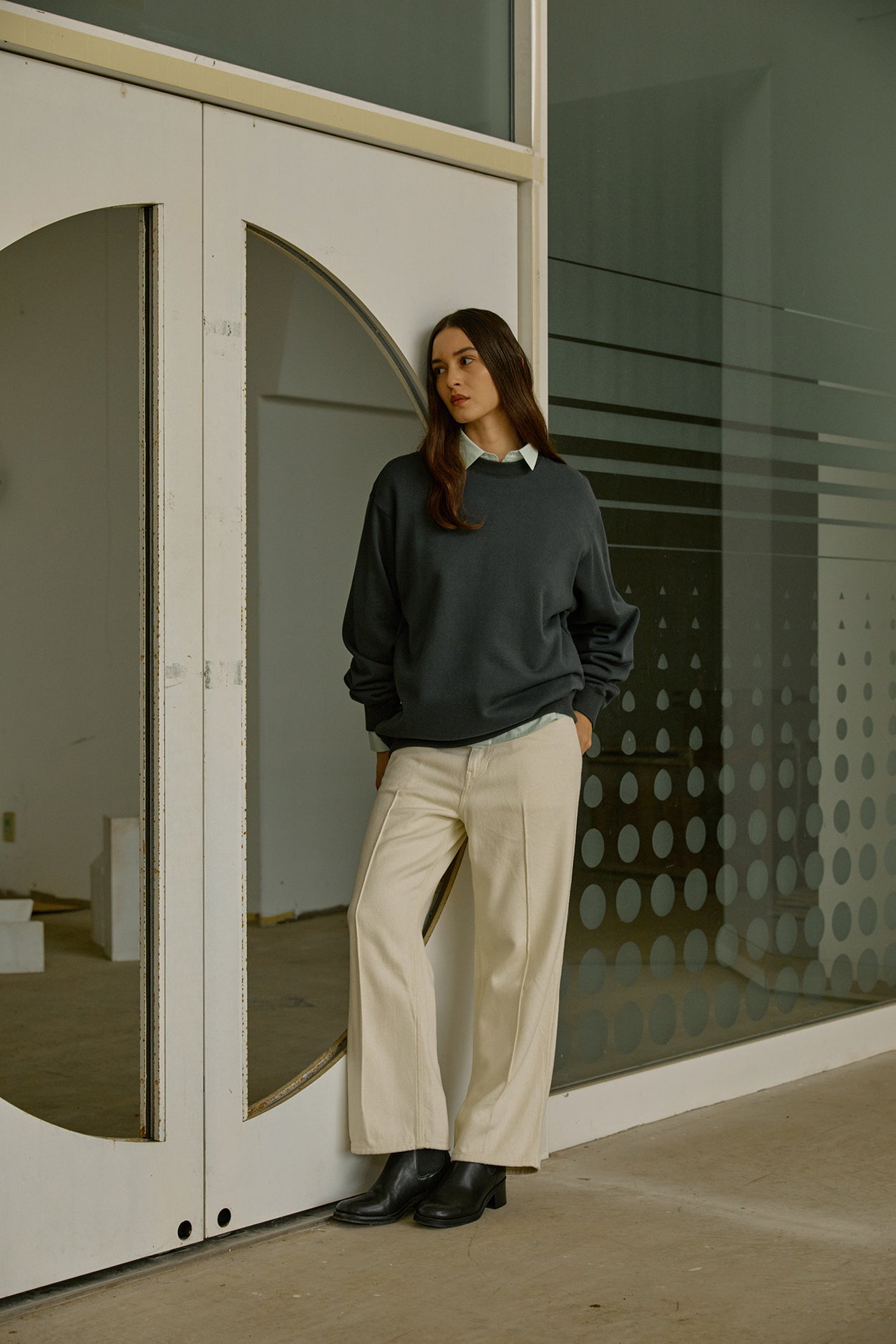 SILK NEP DENIM PANTS for WOMEN｜WHITE – Cornier