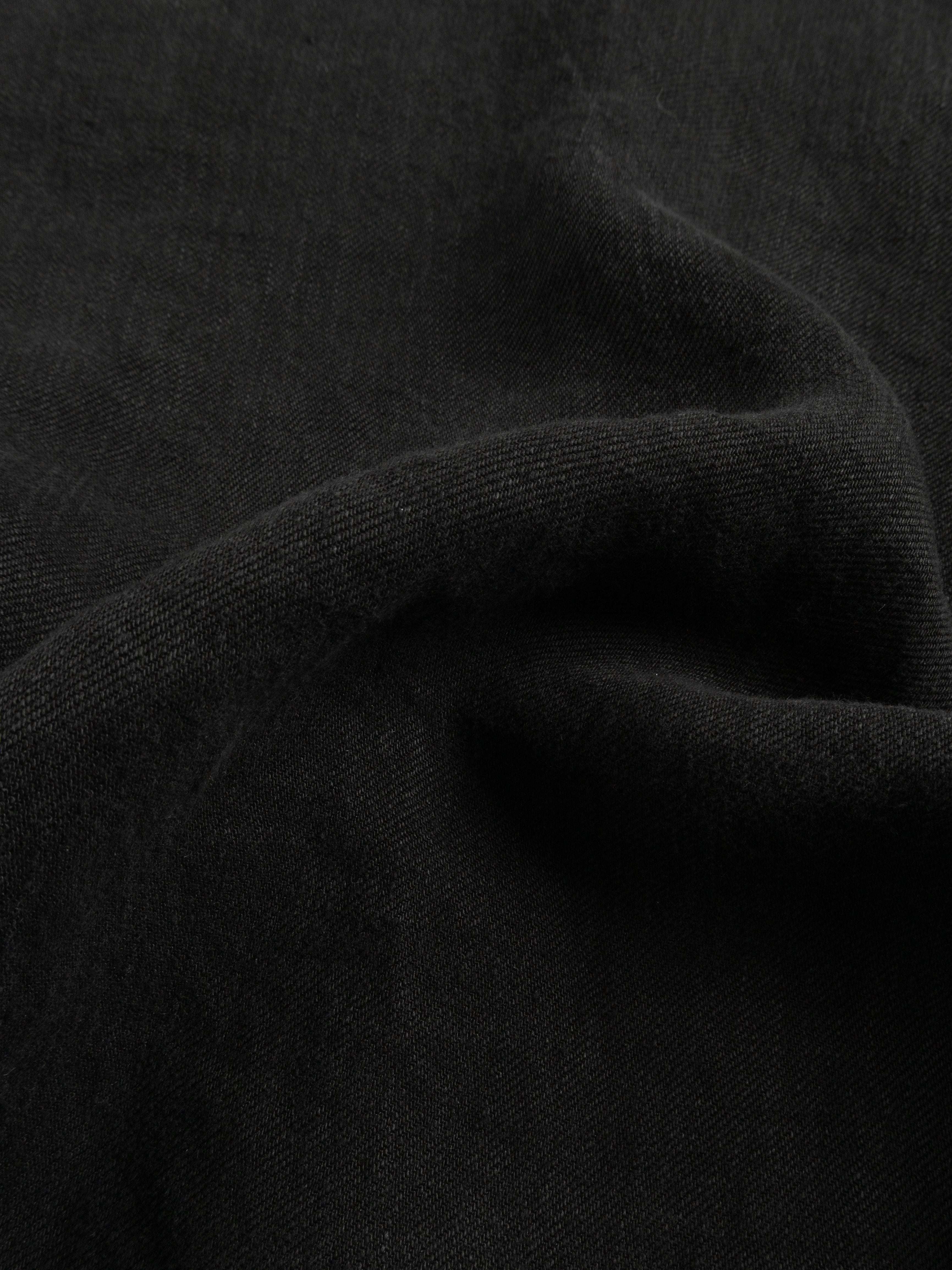 Washed Linen Twill Work Shirts｜Black – Cornier