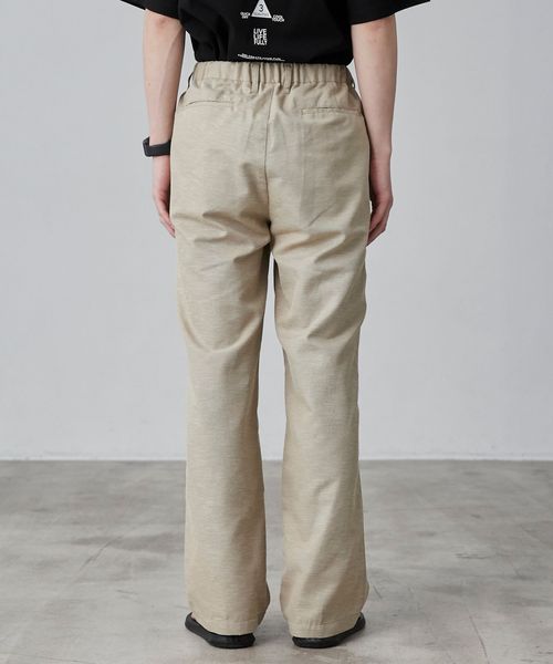 ハイブリッドリネンミックスタックイージーパンツ