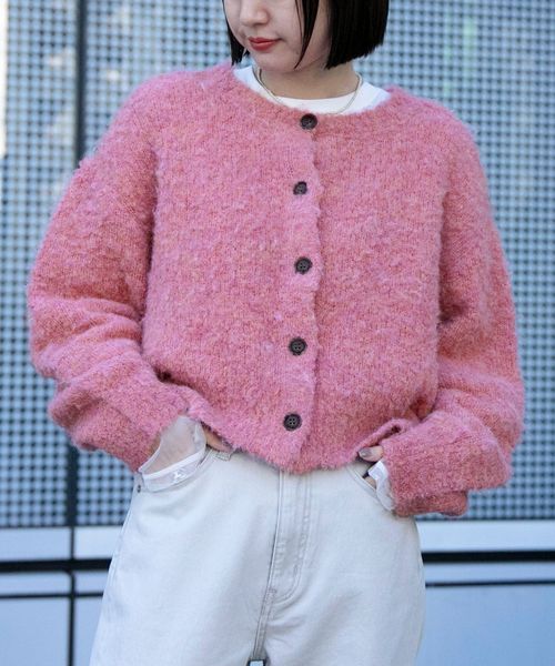 ブークレ 2way ミックスニットカーディガン【Youtube紹介アイテム】