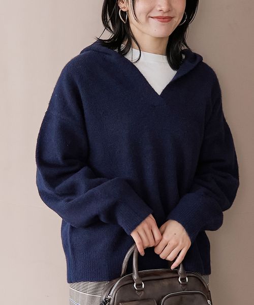 フラッフィーフーディ ウォッシャブルニット（WEB限定カラーあり）