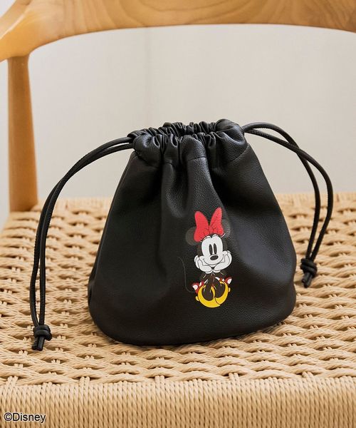 MICKEY（ミッキー）/別注】レザーライク巾着バッグ
