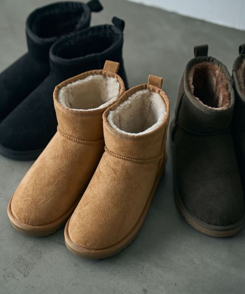 Parknik＞フェイクムートンショートブーツ