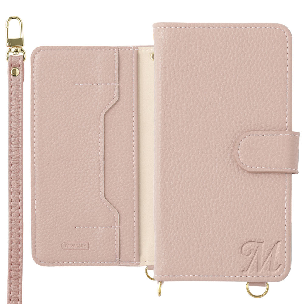 ヴィーガンレザー スタンド機能 ショルダーストラップ付き イニシャル