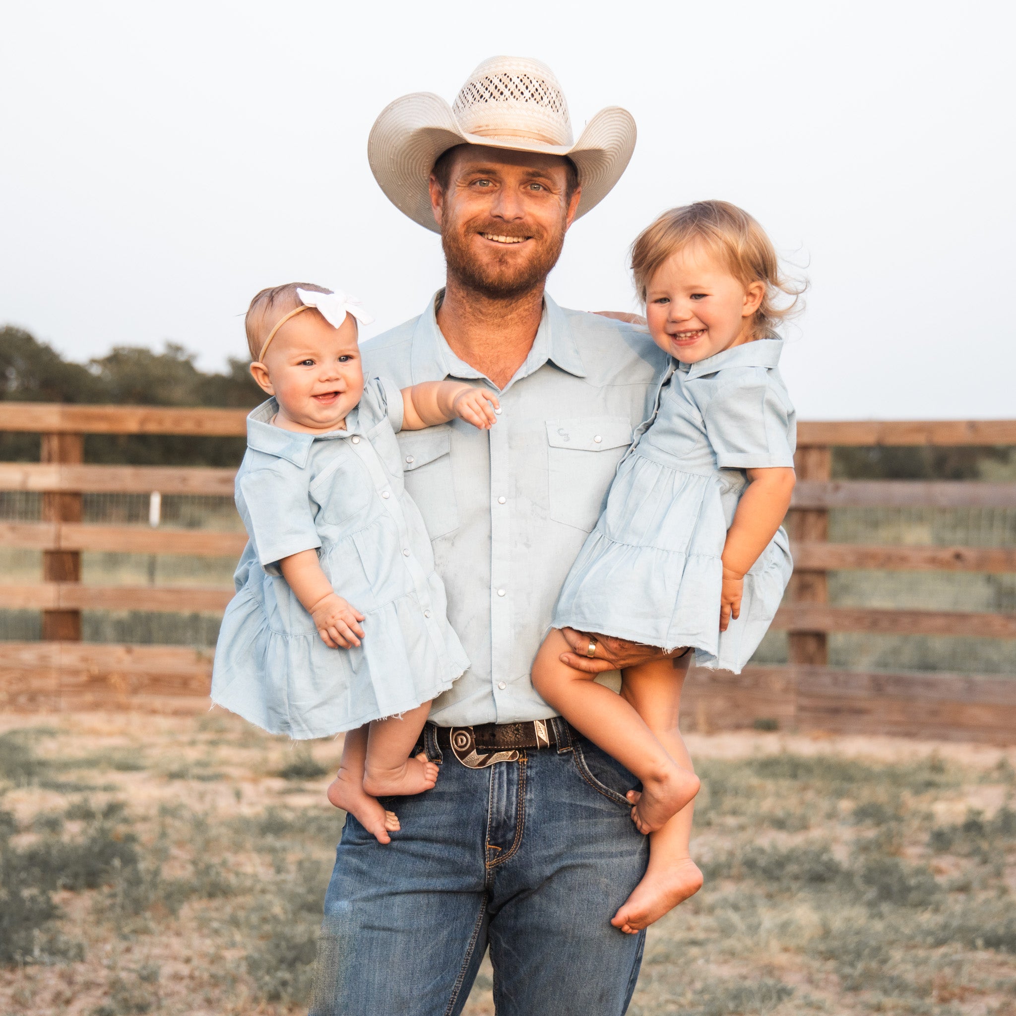 Light Denim Long Sleeve Pearl Snap (Toddler-Adult) – Cowkid