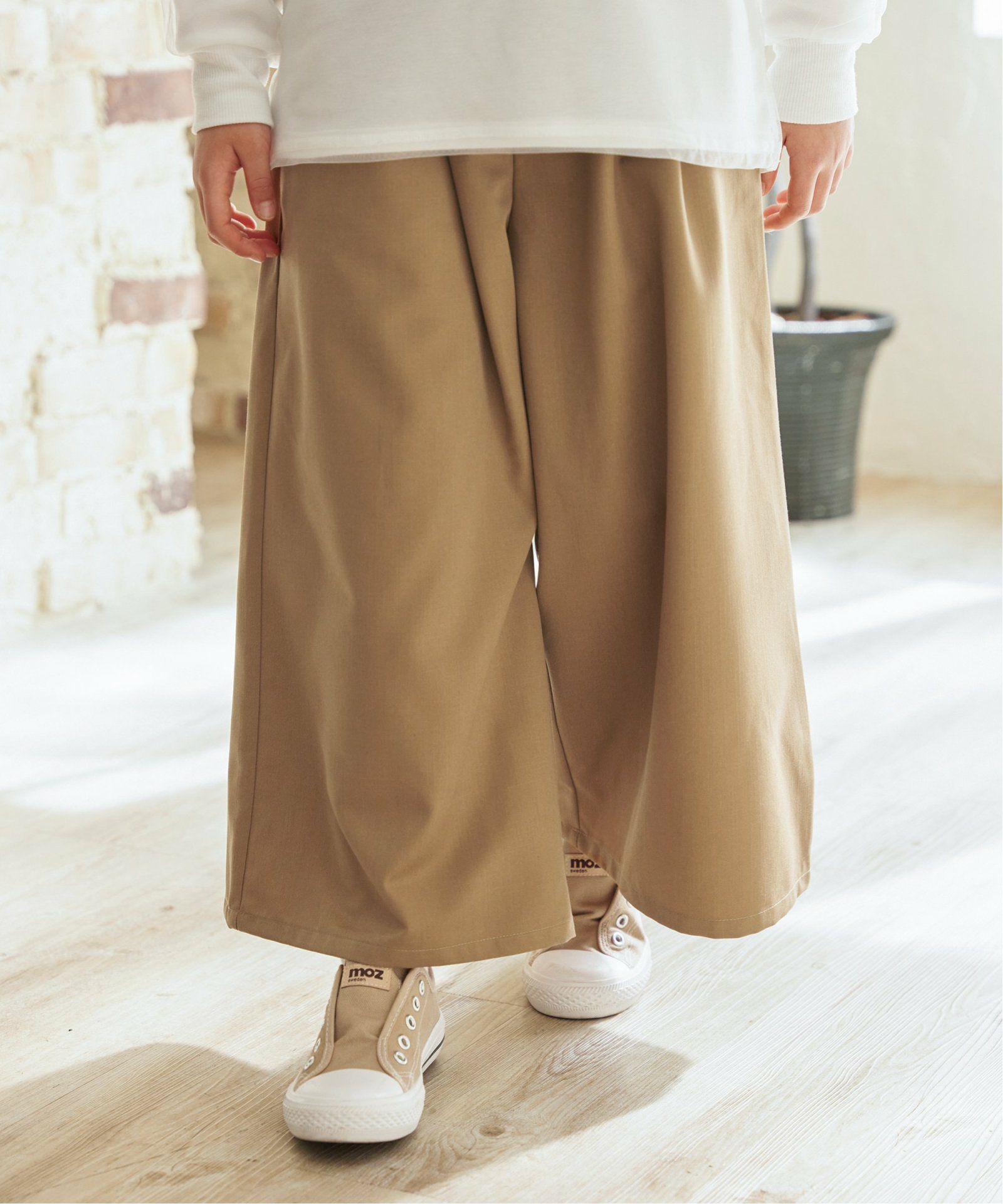 親子コーデ】さらっとプリーツガウチョパンツ（120~160cm）,ikka