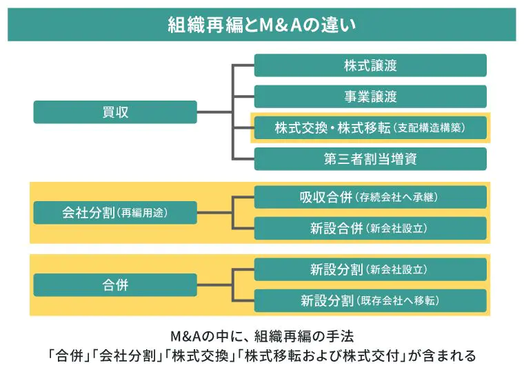 組織再編とは？会社法に定められた手法や目的、注意点を解説｜M&A