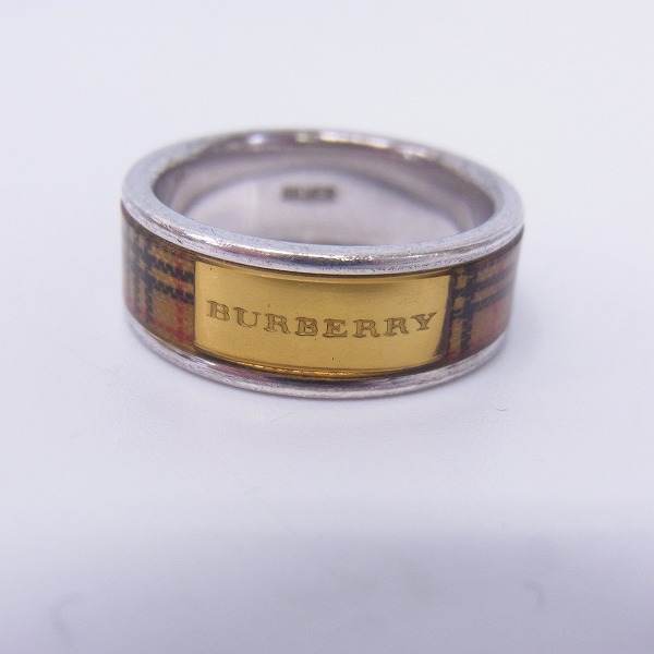 BURBERRY/バーバリー 指輪 チェック柄リング シルバー 925/11号 の買取
