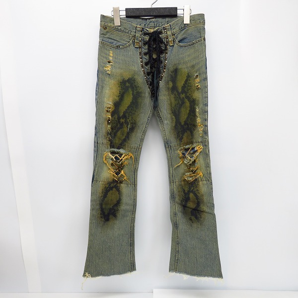 IF SIX WAS NINE/イフシックスワズナイン 加工デニムパンツ MUD MAX/LU