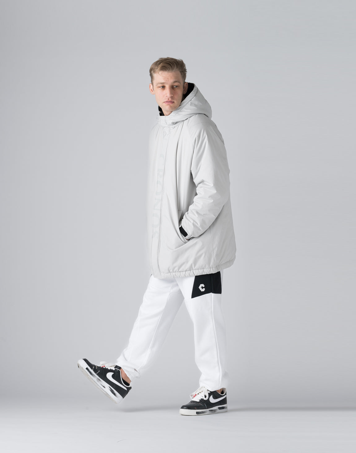 CRONOS Padded hooded jacket【ICE GRAY】