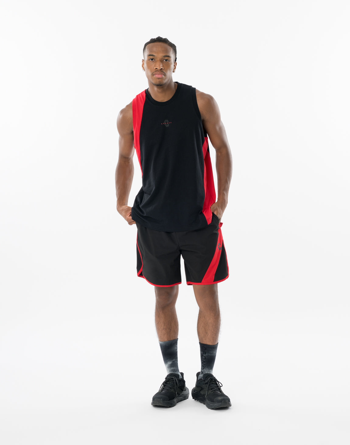 CRONOS SLASH TANK TOP【BLACK×RED】