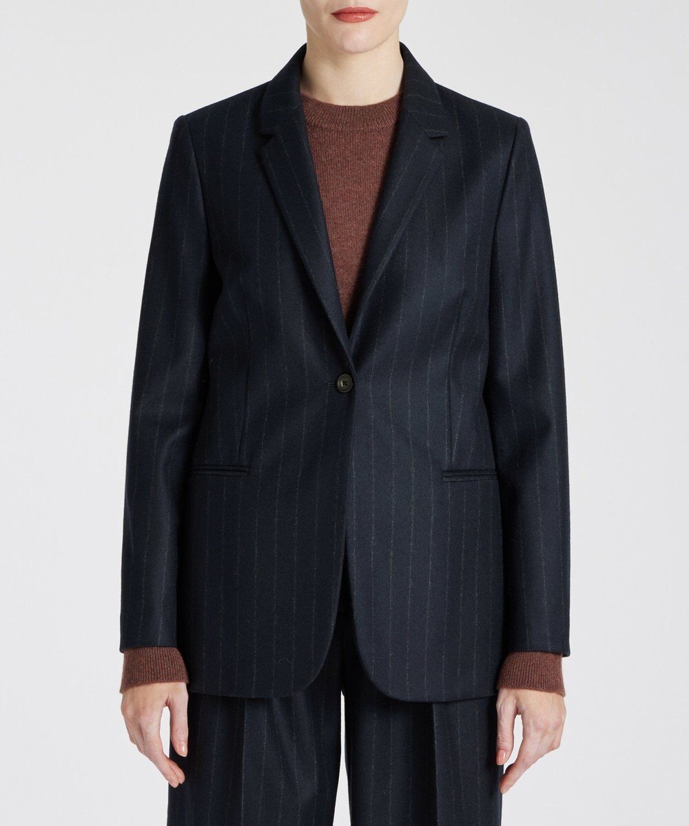 Paul Smith ポールスミス スーツ シルク混 ストライプ ネイビー XL