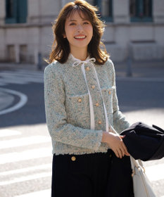 見上愛さん着用/新色追加/VERY掲載】ツイード ニット ジャケット / 23