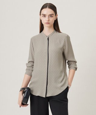 UVケア・速乾・洗える】BackSatinAmunzen バンドカラーブラウス / ICB