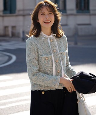 見上愛さん着用/新色追加/VERY掲載】ツイード ニット ジャケット / 23