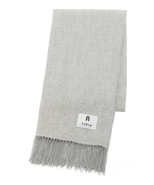 日本製】FURLA アルパカ混ヘリンボーンマフラー／幅50cm / MOONBAT