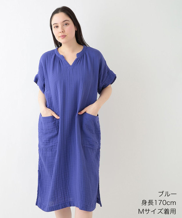 クレープガーゼ パッチポケットワンピース / UCHINO | ファッション