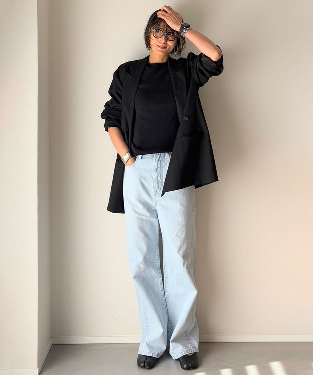 坪田あさみさんコラボ＞SALUU サルー /デニムパンツ アイスブルー