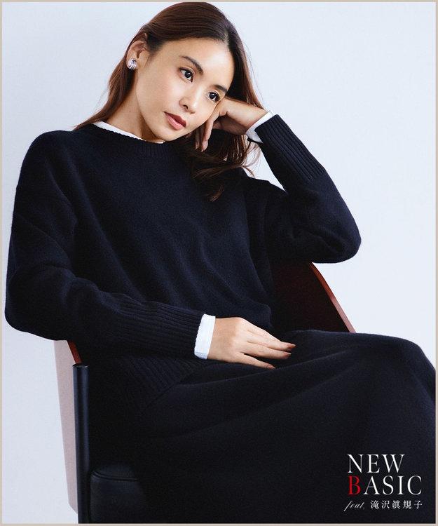滝沢眞規子さん着用/洗える】ウールカシミヤ クルーネック ニット / 23