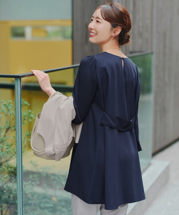 おのののかさん着用】半袖＆七分袖選べる袖丈バックフレアチュニック