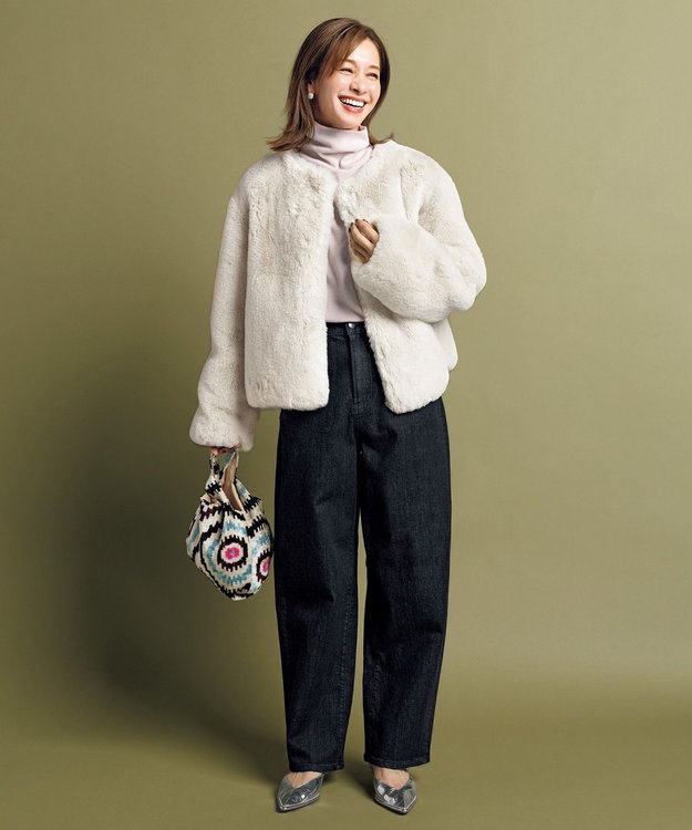 エコファー クロップドジャケット / UNFILO L | ファッション通販