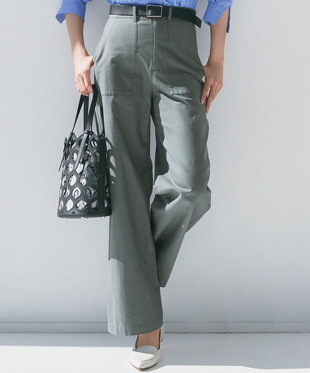 洗える】スラブツイルストレッチ ワイド パンツ / 23区 | ファッション