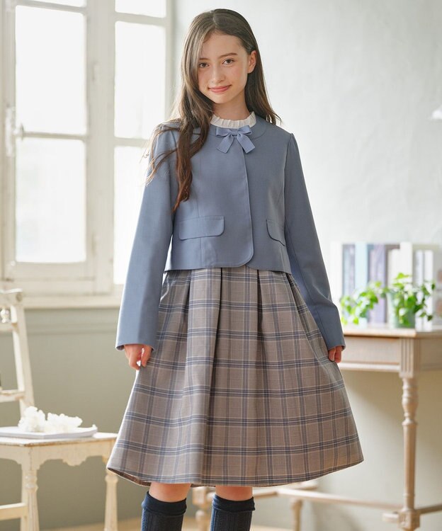 150-170㎝】 チェックワンピース＆T/Rジャケットセット / 組曲 KIDS