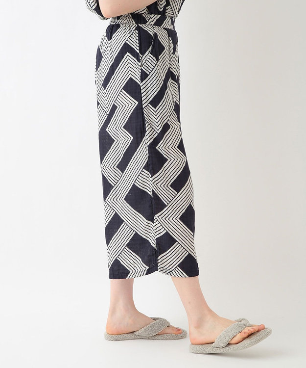 クレープガーゼ ジオメトリックガウチョパンツ / UCHINO