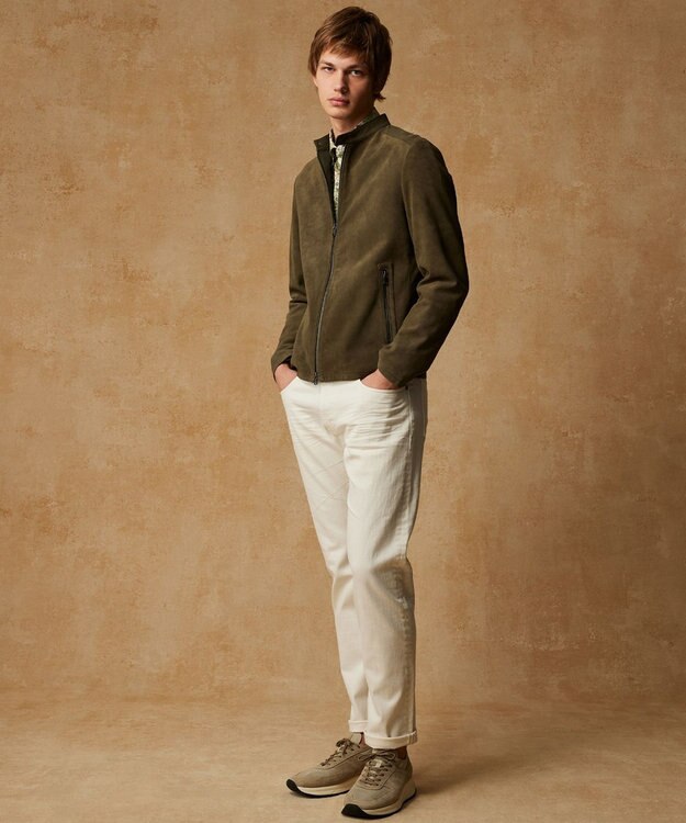 スプリングレザー/スウェード】ゴートスウェード シングルライダース