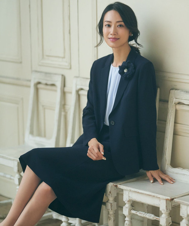 セットアップ対応/洗える】トリアセダブルジョーゼット テーラード