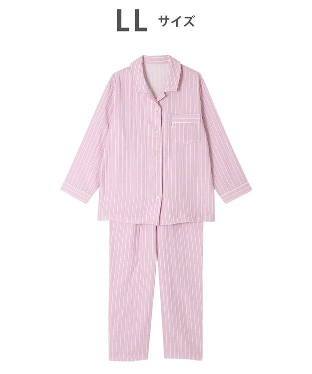 パジャマ 長袖 長ズボン 綿100%(本体) 二重ガーゼ 通気性 上下セット