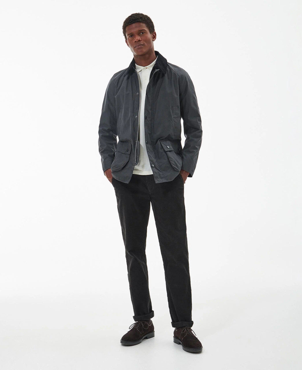 Barbour Ashby Waxed Jacket: Grey/Classic – Craig Reagin Clothiers