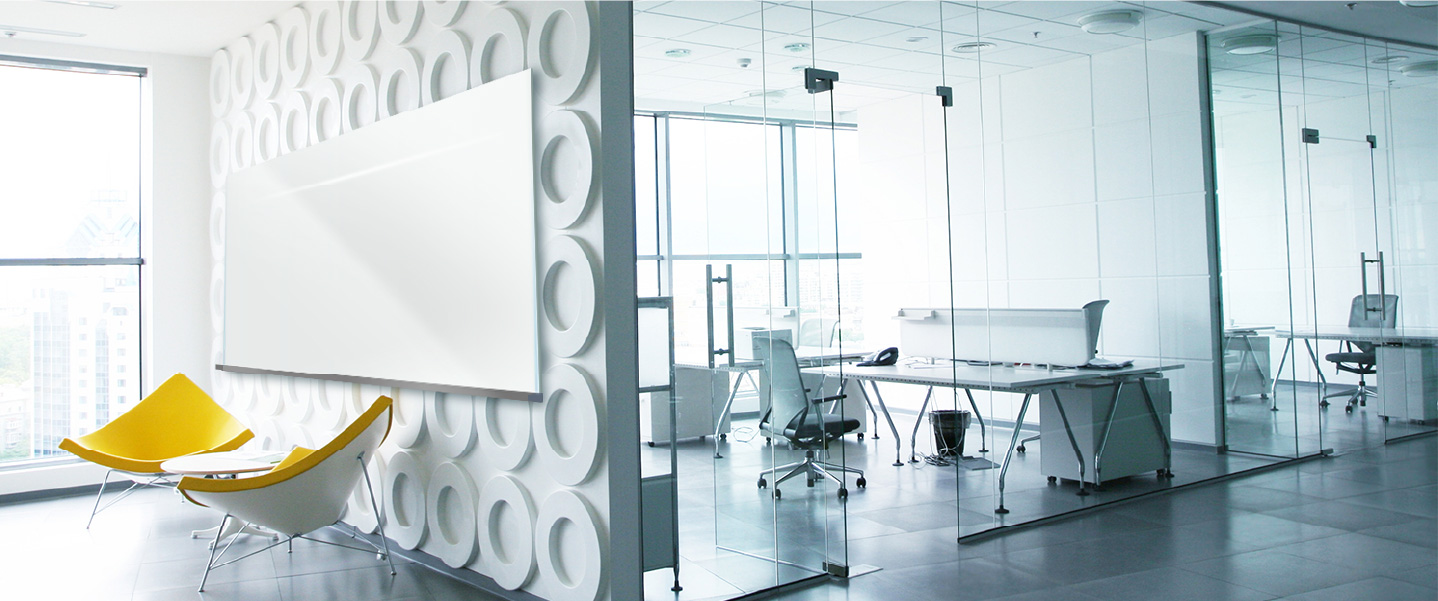 ガラス製ホワイトボード＜壁掛け・大型・施工込み＞