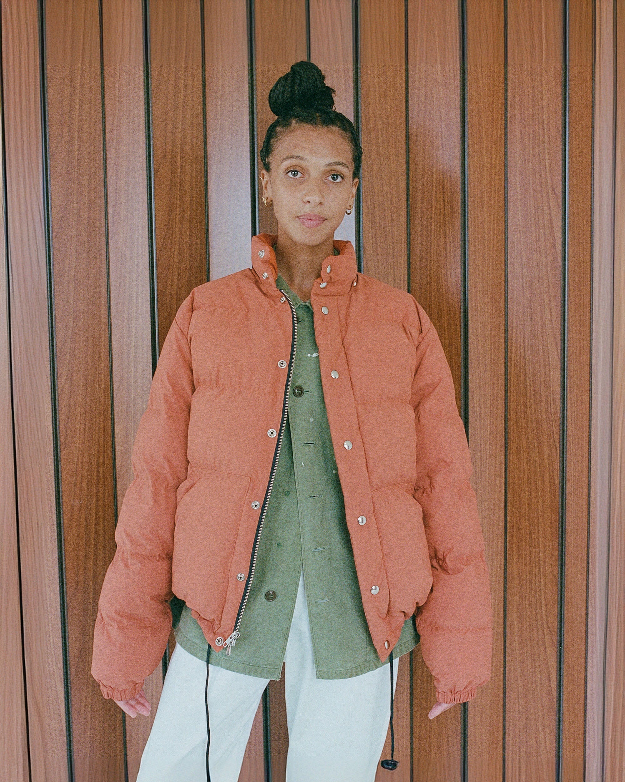 Crescent Down Works Down Sweater | Recycled Ripstop | Orange