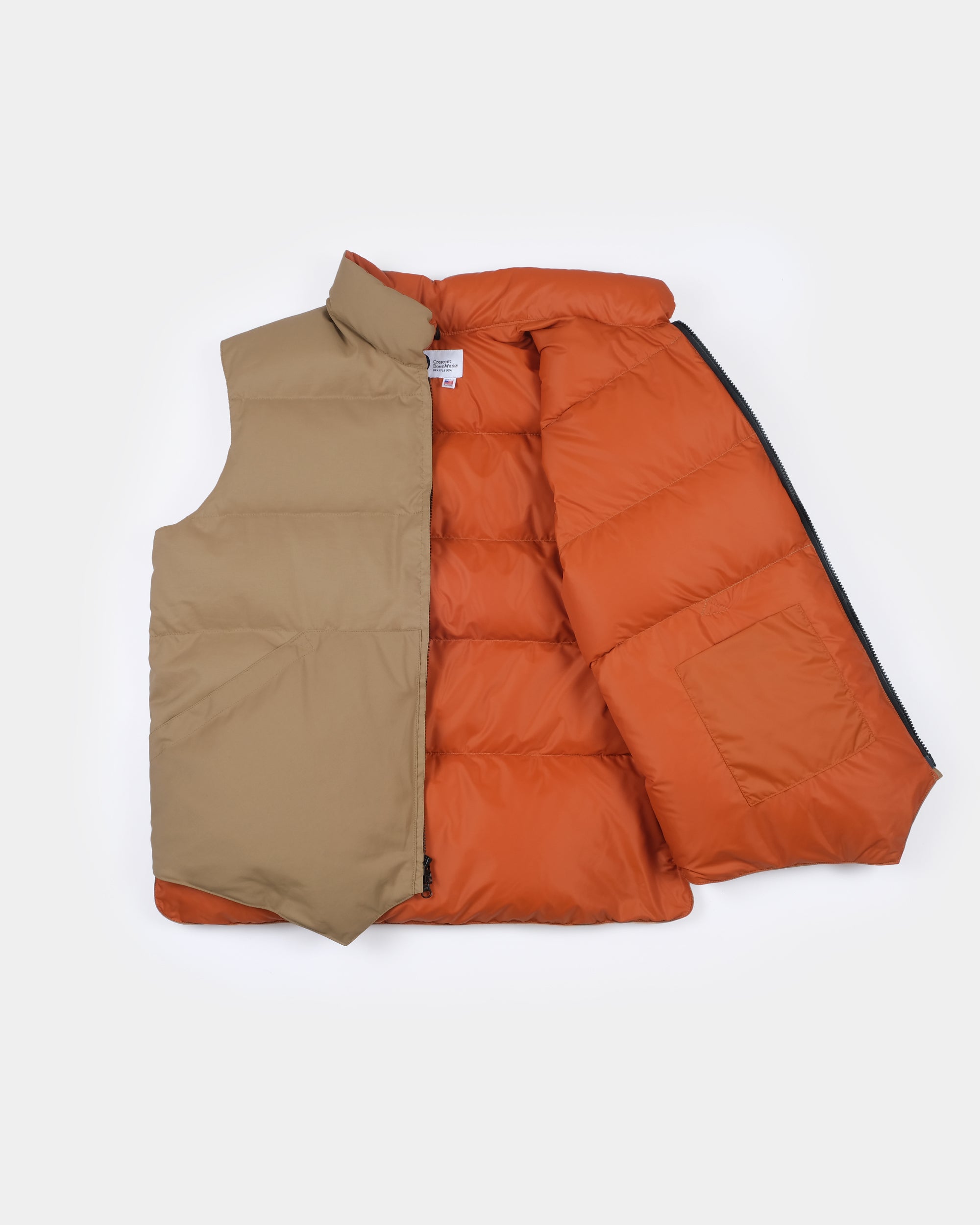 Crescent Down Works North by Northwest Vest | Tan & Rust