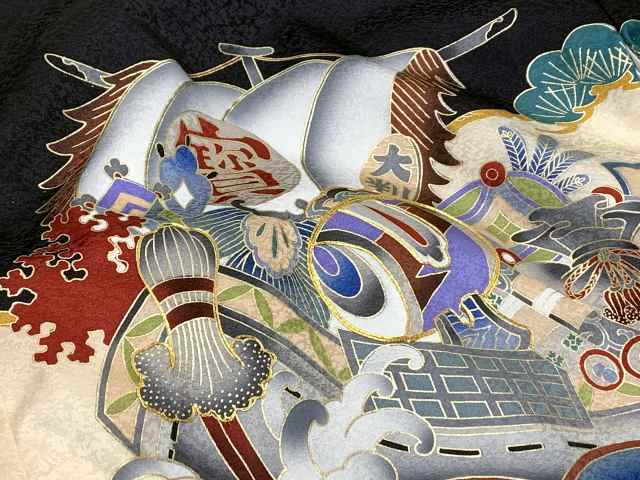 お宮参り 着物 男の子 赤ちゃんのお祝い着 のしめ 金駒刺繍 産着 初着