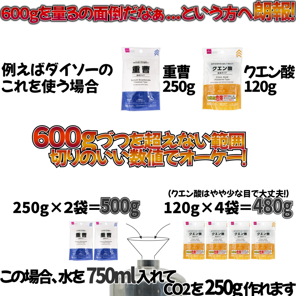 水草用・CO2添加用品:CO2ジェネレーター（化学反応式CO2発生器）