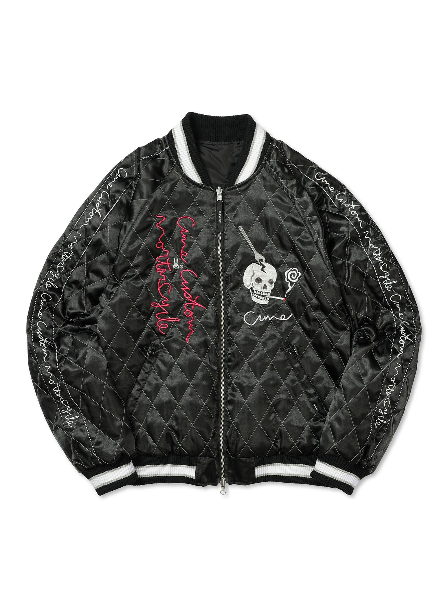 バイク＆シガレッツ リバーシブルスカジャン｜ウサギがいる｜CUNE