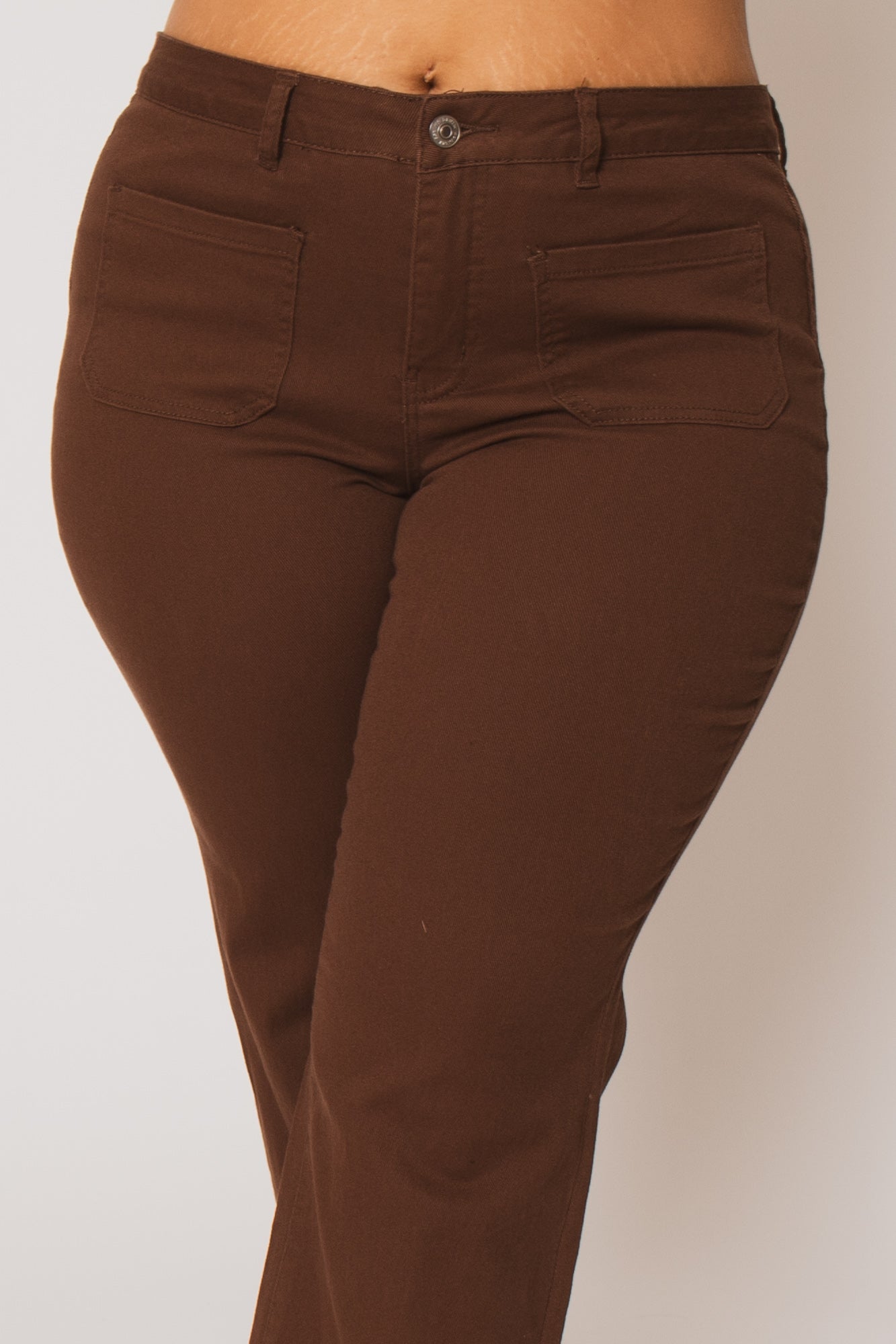 Women's Plus Size Sierra Wide Leg Jeans - Brown - Curvy Sense