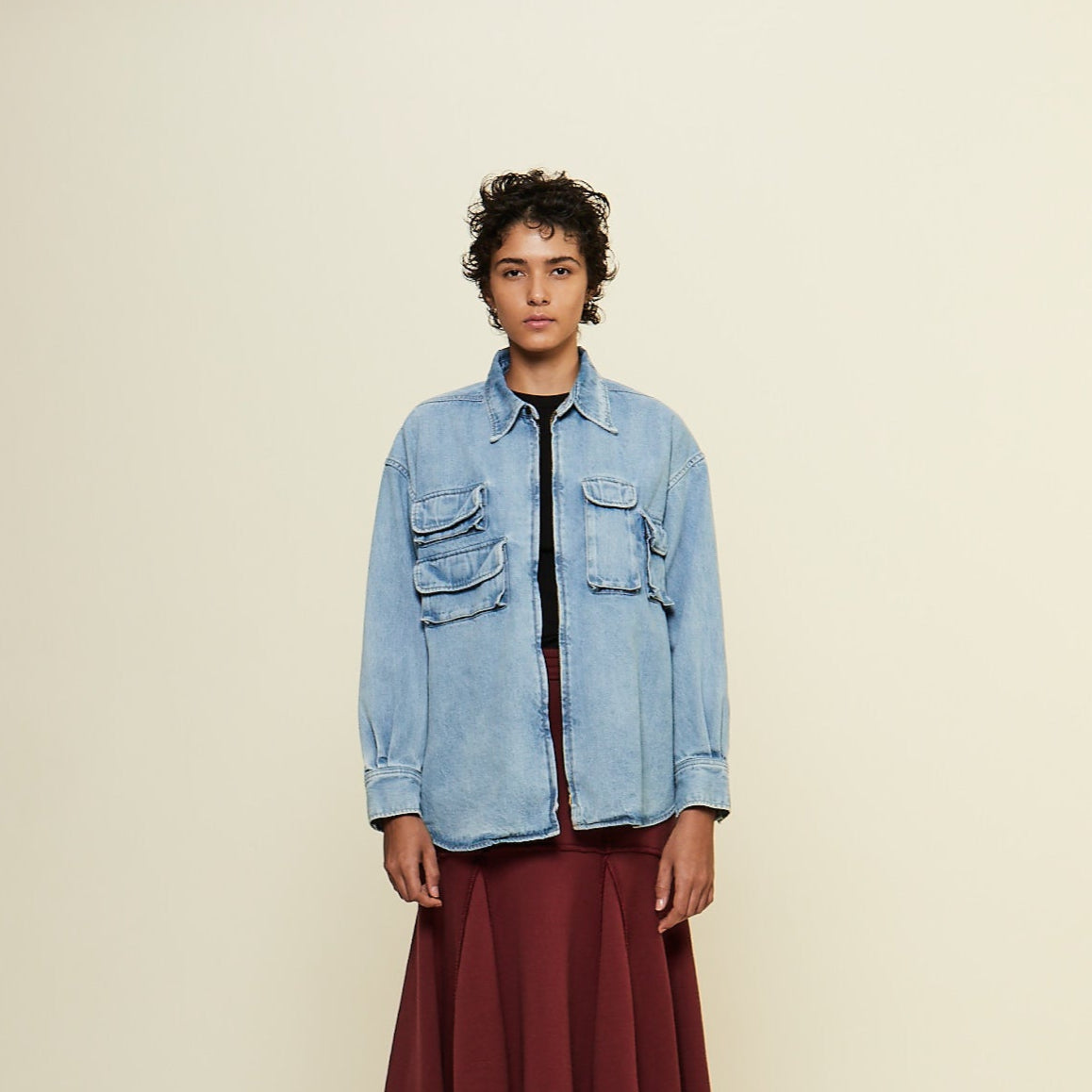 2025AW Fishing denim shirt - CURRENTAGE ONLINE STORE