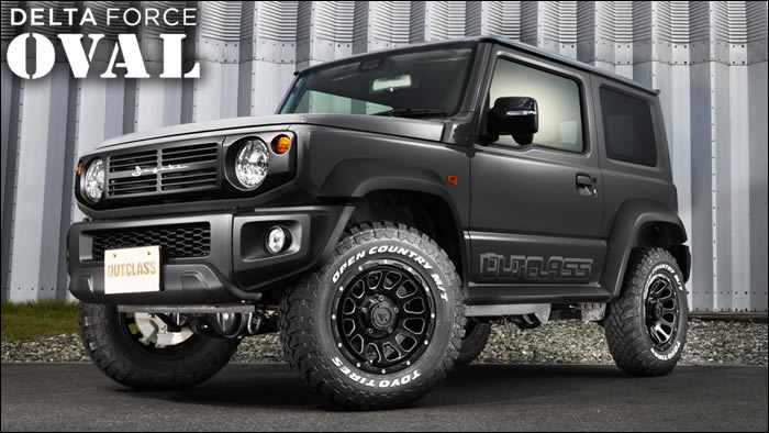 ジムニーシエラ JB74専用 デルタフォース オーバル(ブラックマシニング