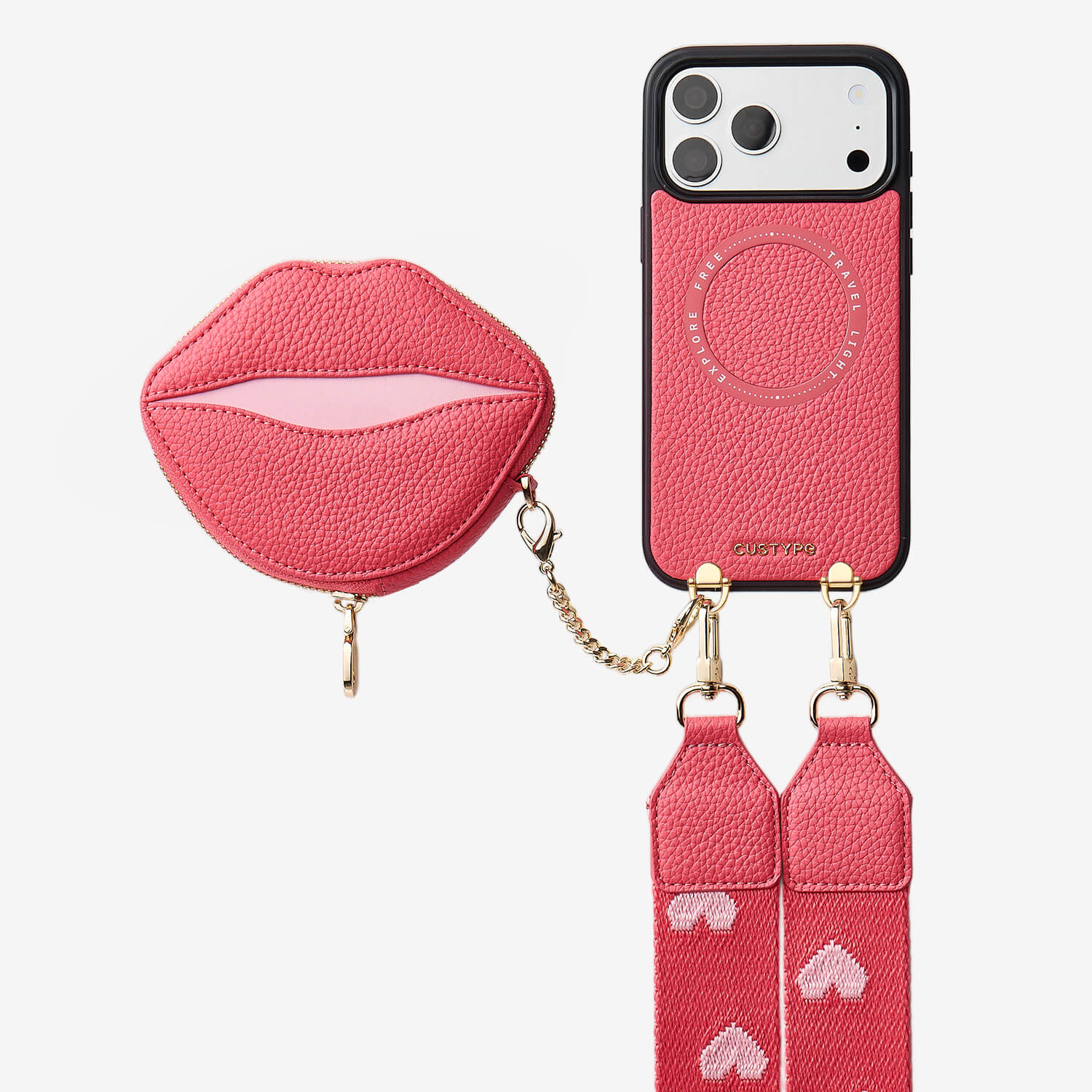 Custype クロスボディ iPhone 16 Pro ケース ストラップとカード