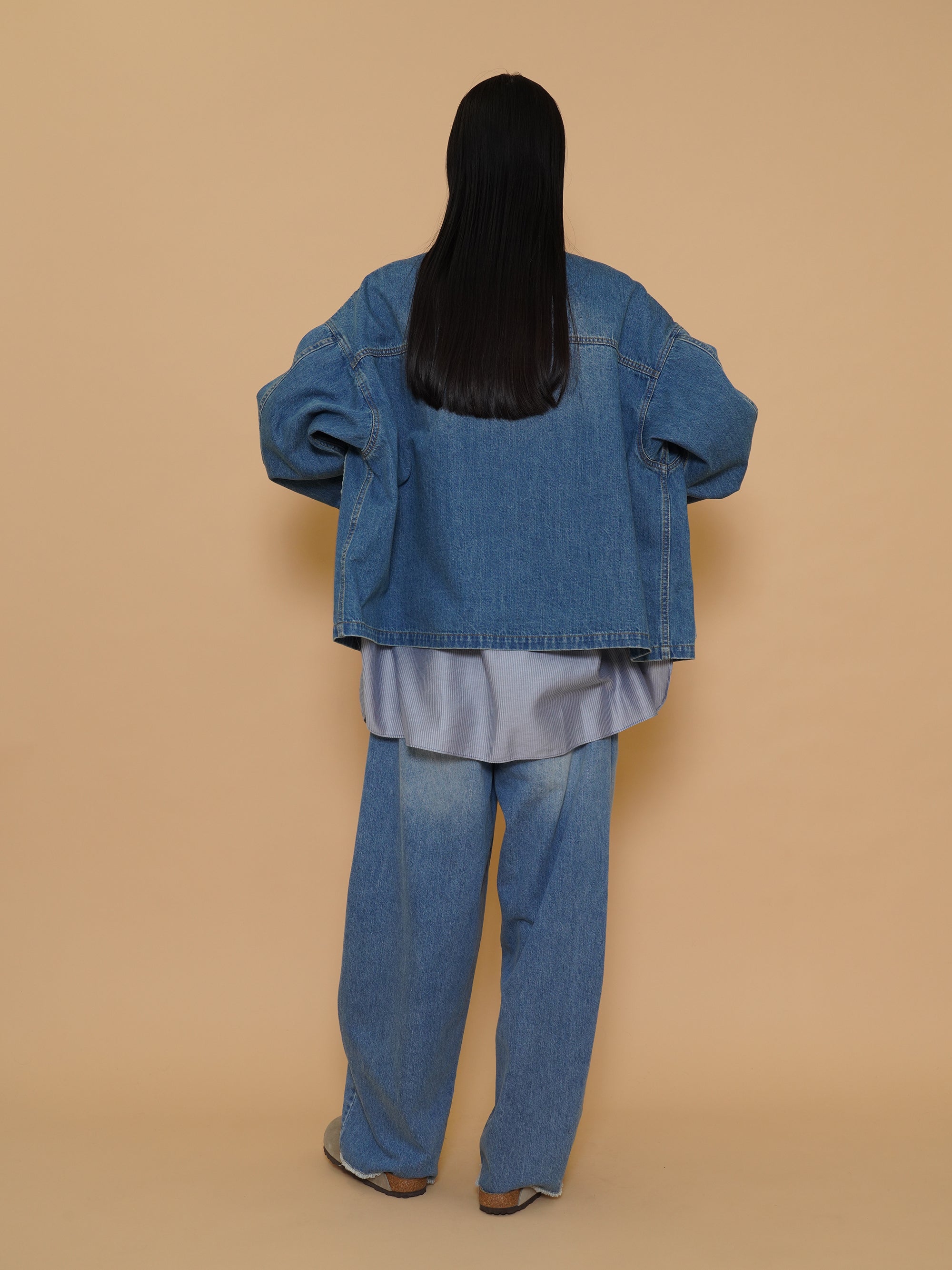 BIG pocket denim ZIP blouson – CYAN tokyo