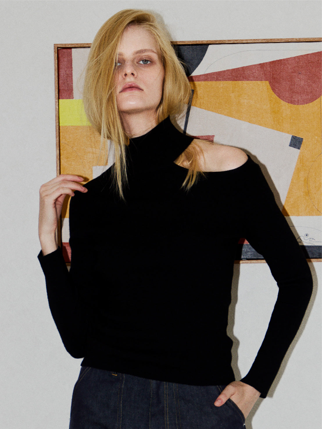 Cygne シーニュ ベロアフロントフリルトップス Angeli ベロアフロント