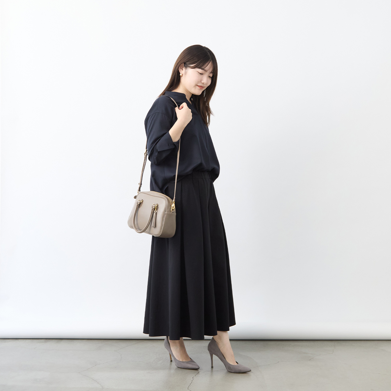 レザーミニボストンバッグ/オリーブ | Factelier (ファクトリエ)