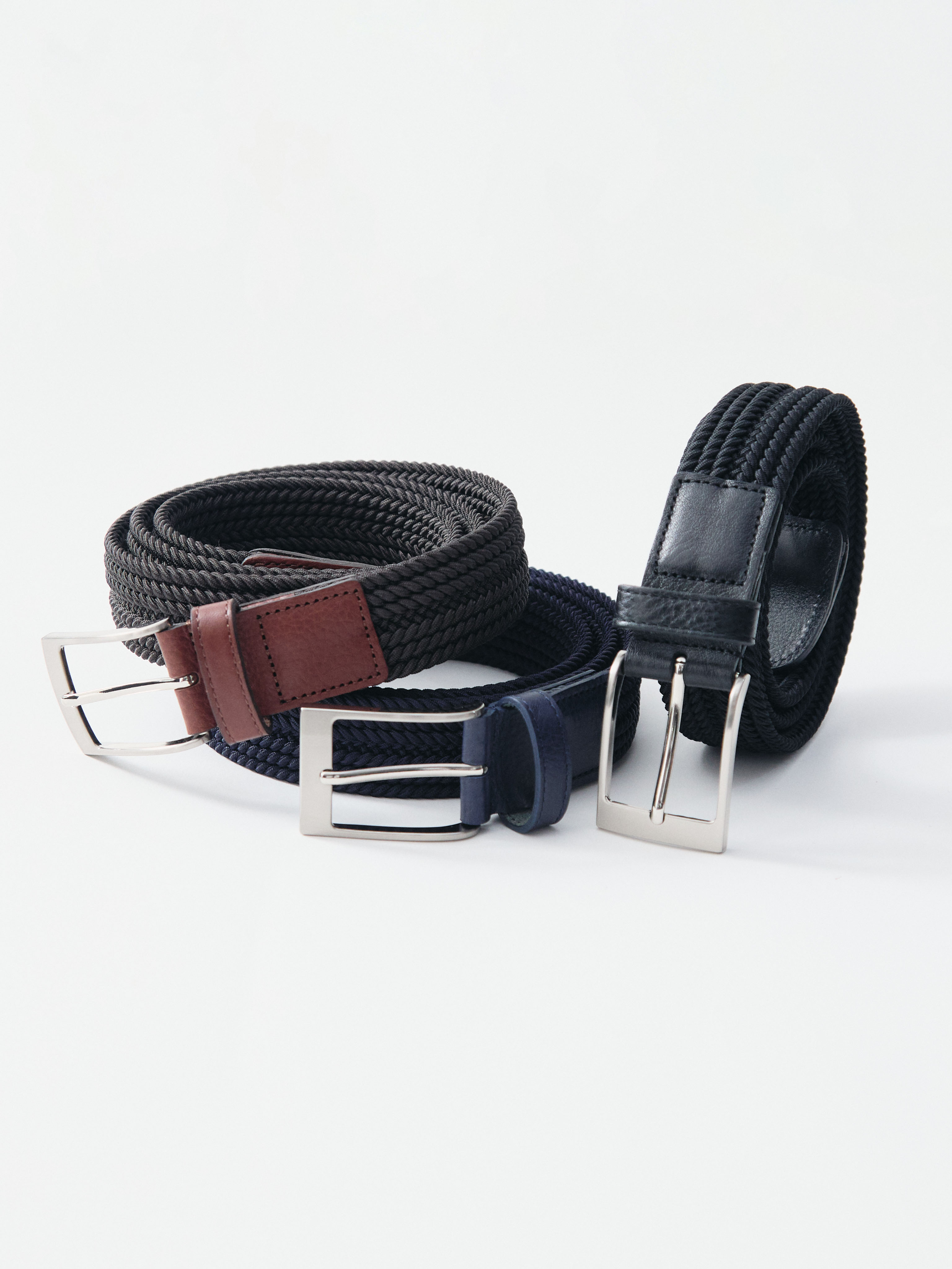 熟成ラバーメッシュベルト with トスカーナレザー/ネイビー