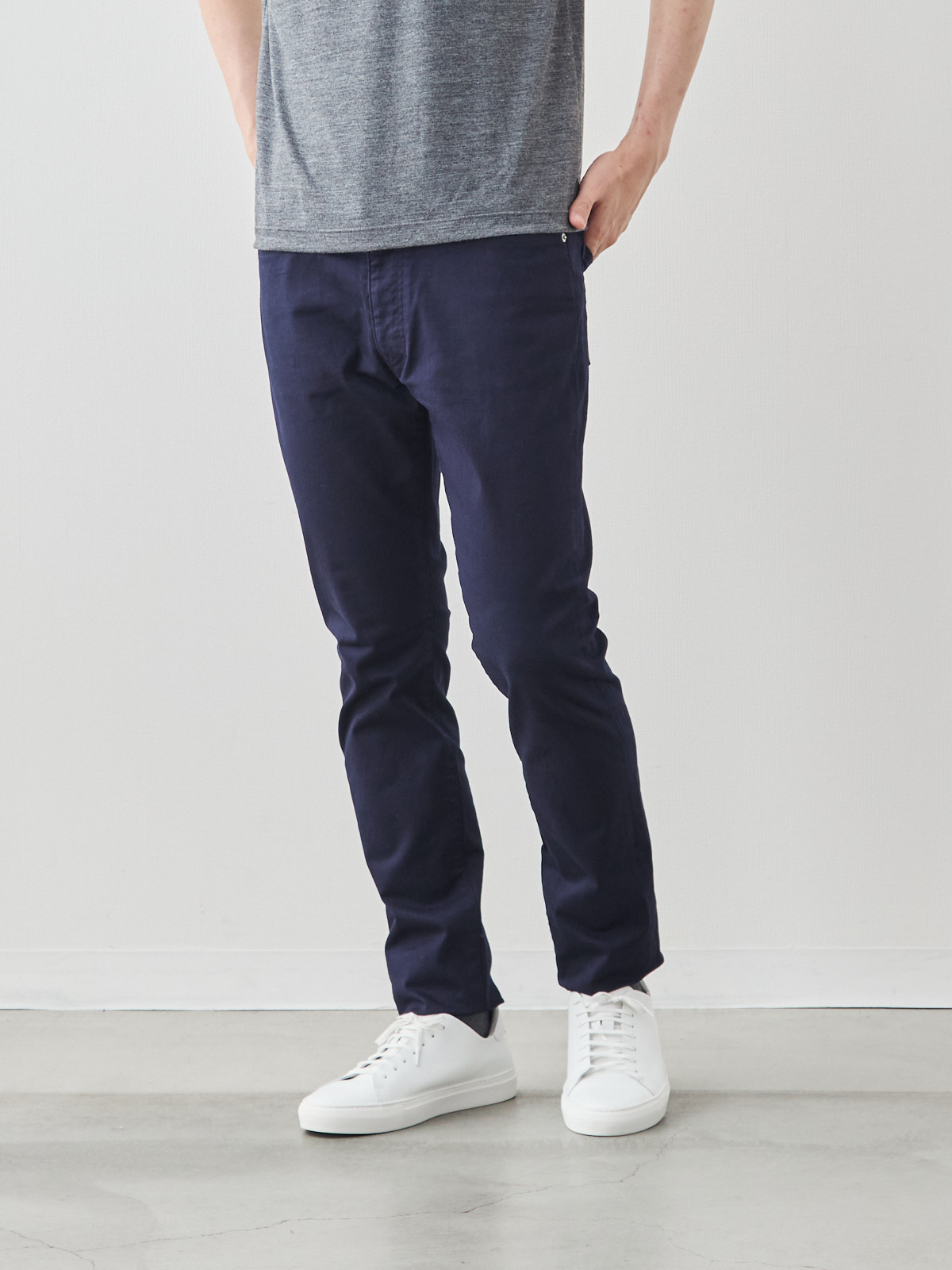 デニム職人の5ポケットストレッチチノ/ネイビー | Factelier