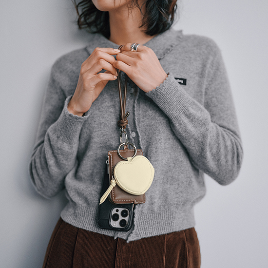 cache cache]ストラップ付きハートミニポーチモバイルストラップ