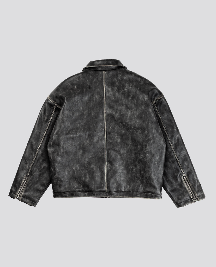 DavrilSupply | Black Faded Leather Jacket